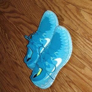 Nike Womens Free Flyknit 3.0 Running Shoes Sneakers Blue size 8